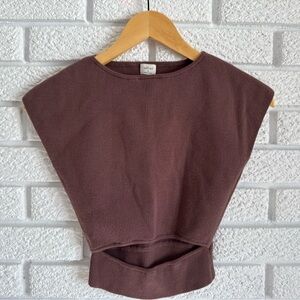 Wilfred Chocolate Brown Crop Top